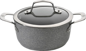 Cratita din aluminiu BALLARINI Salina cu capac din sticla, 24 cm, cu acoperire antiaderenta, pentru toate tipurile de sobe