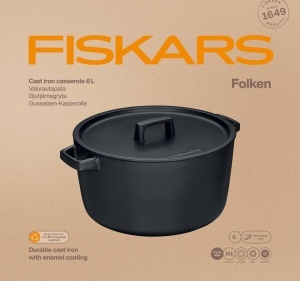 Cratita din fonta Fiskars Folken 1075697 6L emailata neagra pentru toate tipurile de plite - Img 6