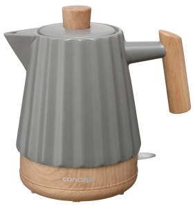 Cratita electrica Birdy RK0092, 1,5 L, 1500 W, alba cu detalii din lemn