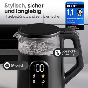 Cratita electrica ProfiCook PC WK 1328 G, 1,7L, 2200W, cu temperatura reglabila - Img 6