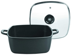 Cratita LACOR 25829 cu capac din sticla 28 cm aluminiu turnat negru - Img 2