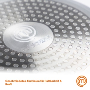 Cratita MasterChef cu capac de sticla, oale de gatit cu inductie de 20 cm, oala pentru paste, oala pentru supa, cratita din aluminiu negru, acoperita, inductie pentru oala, tigai potrivite pentru toate aragazurile, rezistente la zgarieturi - Img 4