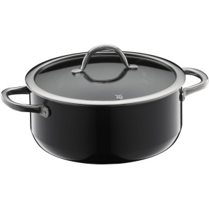 Cratita WMF Fusiontec Inspire 24 cm 44L Negru Inductie Capac din sticla