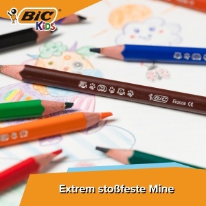 Creion colorat BIC Kids Evolution, 12 culori, ergonomici, pentru copii de la 2 ani - Img 6