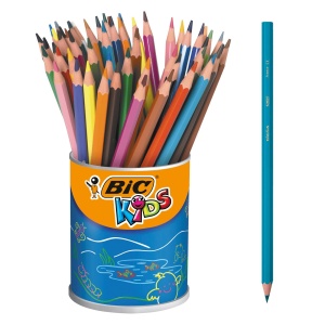 Creion colorat BIC Kids Evolution ECOlutions, 60 bucati, 50 material reciclat, bruchsicher