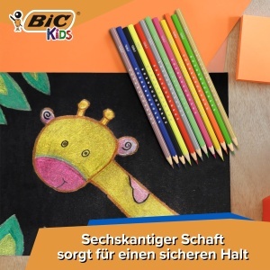 Creion colorat BIC Kids Smooth, 54 culori, din lemn responsabil - Img 7
