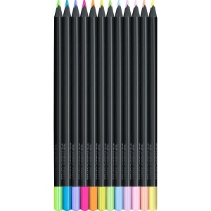 Creion colorat Faber-Castell Black Edition 12 culori neon si pastel - Img 3