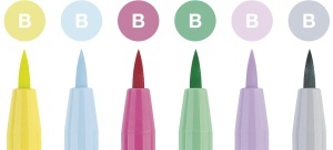 Creion cu tus Faber-Castell Pitt Artist Pen Brush Pastel, 6 culori, rezistent la apa - Img 2