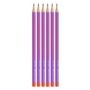 Creion Faber-Castell Grip 2001 B, set 6 bucati, culoare Punchy Melon