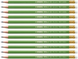 Creion STABILO GREENgraph, HB, din lemn FSC, cu radiera