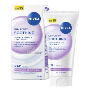 Crema hidratanta NIVEA Beruhigende Tagespflege 24h, pentru ten sensibil, LSF 15