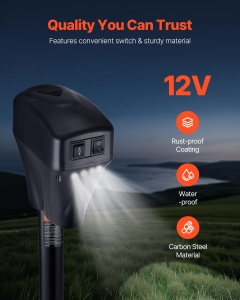 Cric electric VEVOR EJ5021B, 2267 kg, negru, cu manivela si LED - Img 3