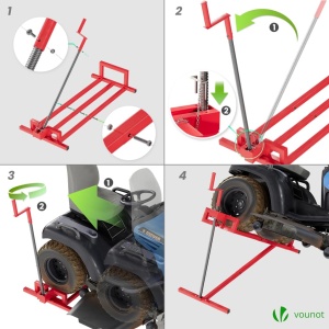 Cric pentru gazon VOUNOT, model telescopic, capacitate 400 kg, rosu - Img 7