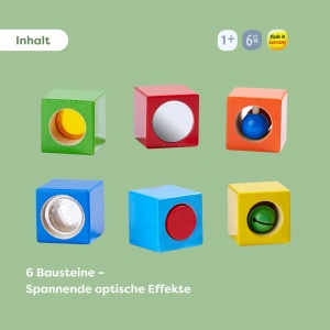 Cubes de explorare HABA 6 piese din lemn colorate pentru copii de la 1 an - Img 4
