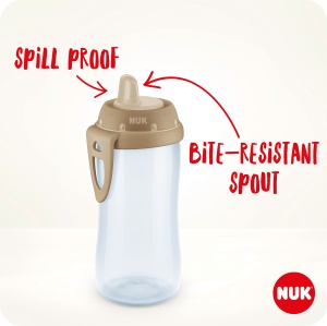 Cupa pentru copii NUK Kiddy Cup 300 ml, lila, rezistenta la muscaturi, iluminare nocturna - Img 3