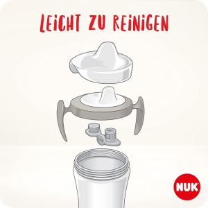Cupa pentru invatare NUK Trainer Cup, 230 ml, roz Pinguin, cu manere ergonomice - Img 5