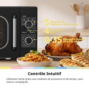 Cuptor cu microunde COMFEE CMO-MG202NC(BK), 20 litri, 700 W, negru - Img 6