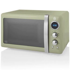 Cuptor cu microunde digital Swan SM22030GNEU, 20L, 800W, Verde, Design retro