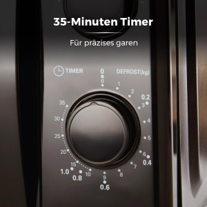 Cuptor cu microunde manual Tower T24034BLK 20 litri 700W cu 5 niveluri de putere si un cronometru de 35 de minute - Cuptor cu microunde negru - Img 7