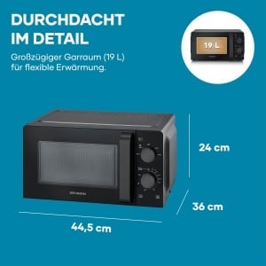 Cuptor cu microunde Severin MW 7580, 19L, 700W, negru - Img 2