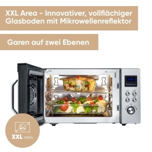 Cuptor cu microunde Severin MW 7777 3-in-1 NegruEdelstahl Flatbed Grill si Functie Aer Cald - Img 3