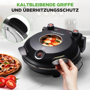 Cuptor electric pentru pizza NutriChef, 1200W, 30cm, negru - Img 3