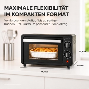 Cuptor electric Severin 2062, 9L, 800W, negrusilver - Img 2