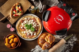 Cuptor pentru pizza Ariete 909, 1200W, 400C, cu placa rezistenta la foc, rosu - Img 6