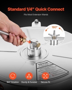 Curatitor de suprafete VEVOR QD-XDP15, 465 mm, 4000 PSI, din otel inoxidabil - Img 4
