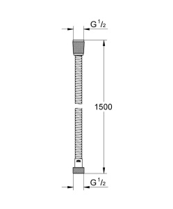 Curea dus GROHE VitalioFlex Metal, 1,50m, rezistenta la 16 bar, crom - Img 2