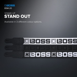 Curea instrument BOSS BSM-20-BW, 2 inch, negru, cu logo alb - Img 4