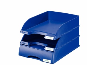 Cutie de depozitare Leitz Briefkorb-Schublade A4, culoare albastra, design ergonomic - Img 2