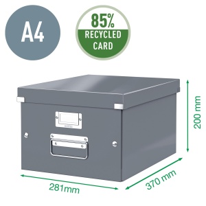 Cutie de depozitare Leitz Click Store 16L, alba, metal grile, A4 - Img 5