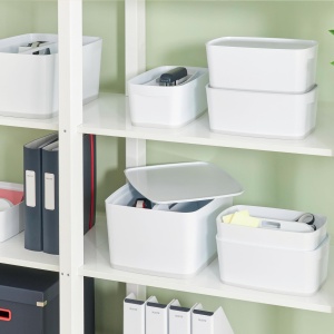 Cutie de depozitare Leitz MyBox 52581001, albagri, 30.7x5.5x10.5 cm, BPA-free - Img 7