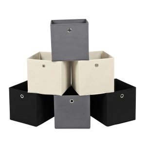 Cutie de depozitare SONGMICS set de 6 cutie pliabila din tesatura cutie pliabila din tesatura netesuta cub cos de depozitare organizator pentru jucari