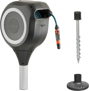 Cutie de furtun Gardena RollUp M cu 20 m furtun, rezistenta la intemperii
