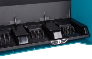 Cutie de incarcare Makita BCC02, 40V max., 12 locuri, turcoaz - Img 5