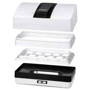 Cutie de meniu Cloer 800MBX Cutie de pranz electrica pentru reincalzirea alimentelor incl 1,2 L, tava si ceasca de masurare Suport detasabil Placa de gatit din otel inoxidabil, Seturi de cutii de pranz combinabile, alb, 1,2 litri - Img 9