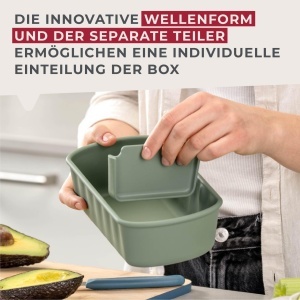 Cutie de pranz Fackelmann Flexibox 1000 ml, verde, 3 compartimente - Img 5