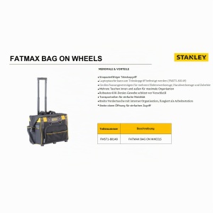 Cutie de unelte cu roti STANLEY FatMax FMST1-80148, 50x36x41 cm, nylon rezistent - Img 5
