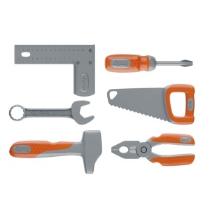 Cutie de unelte pentru copii Smoby BlackDecker cu 6 unelte, pentru varsta 3 - Img 2