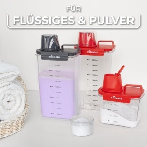 Cutie depozitare detergent Vileda 2300 ml gri capac etans cu pahar de masurare - Img 7