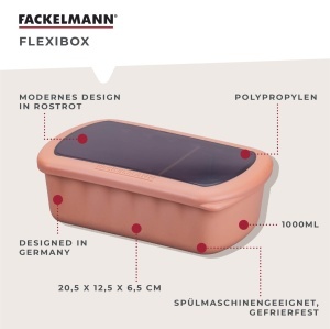 Cutie depozitare Fackelmann Flexibox 1000 ml capac flexibil TPE culoare rosu - Img 2