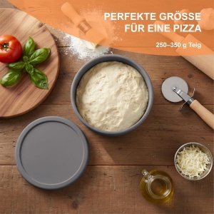 Cutie pentru Pizzaballs Relaxdays, Set de 4, Silikon, Capacitate 350 g, Gri - Img 5