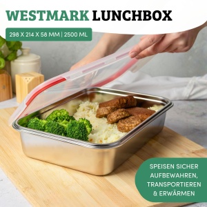 Cutie pentru pranz Westmark, 2500 ml, din inox 188, spalabil in masina de spalat vase - Img 2