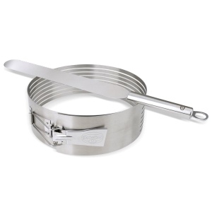 Cutie pentru taiat torturi Dr. Oetker, inox, 26-28 cm, cu cutit inclus