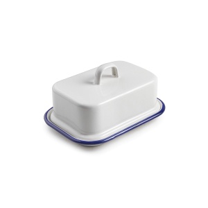Cutie pentru unt IBILI 905800, alba, din otel emailat, 17 x 12 x 6 cm