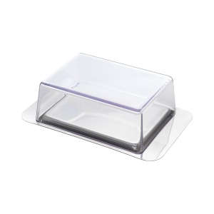 Cutie pentru Unt Metaltex, Inox cu Capac Transparent, Design Compact - Img 1