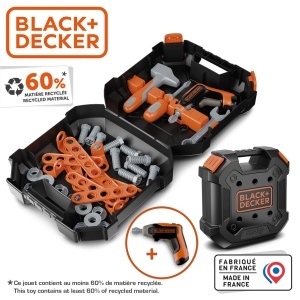 Cutie unelte pentru copii Smoby BlackDecker - 36 accesorii, inclusiv bormasina, reciclabil - Img 3