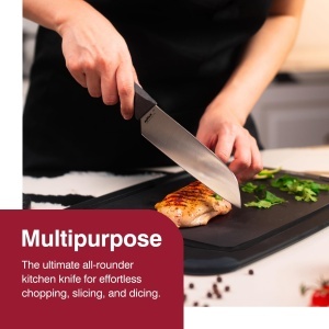 Cutit bucatarie Zyliss Santoku, lama inox 15 cm, maner ergonomic sustenabil - Img 7